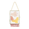Fotolijst aan ketting met franje - 10x15 cm - goud/roze