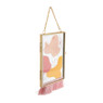 Fotolijst aan ketting met franje - 10x15 cm - goud/roze