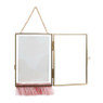 Fotolijst aan ketting met franje - 10x15 cm - goud/roze