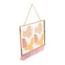 Dubbele fotolijst aan ketting met franje - 10x15 cm - goud/roze