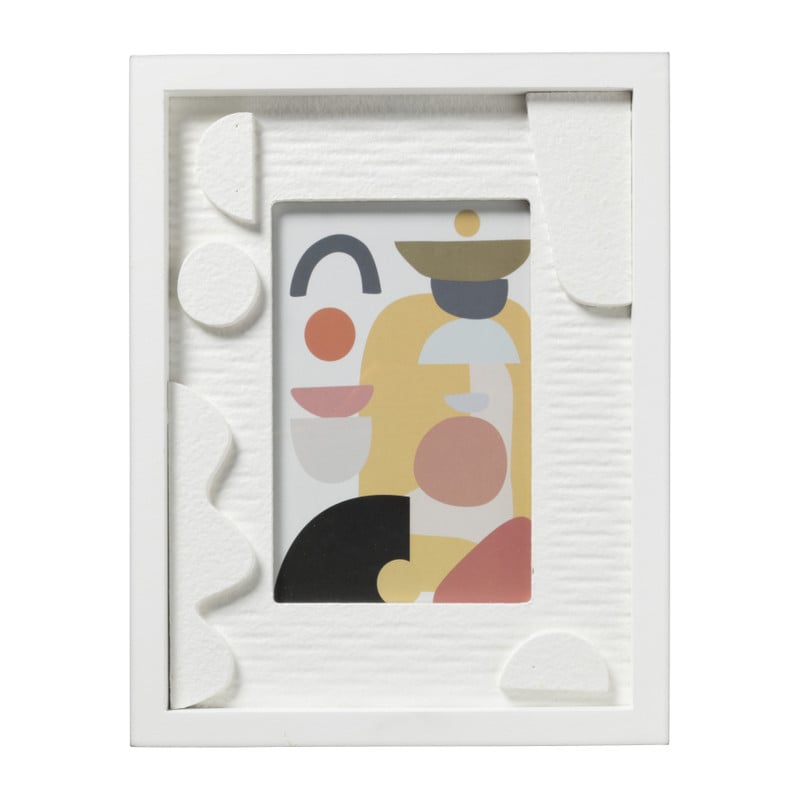 Fotolijst met relief - wit - 23x18.5x1.7 cm