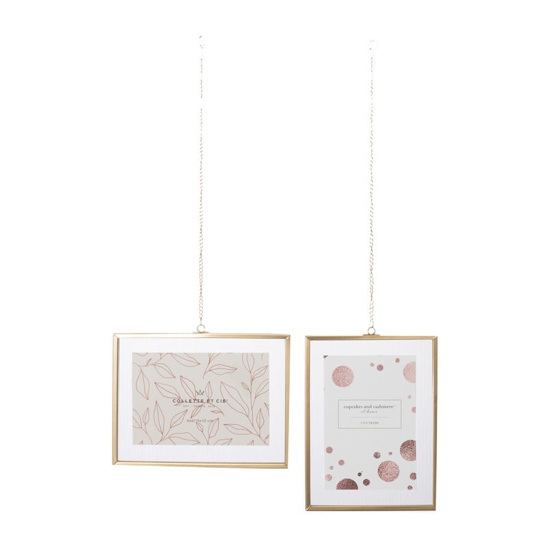 Fotolijst met ketting - 20x15x1 cm - goudkleurig
