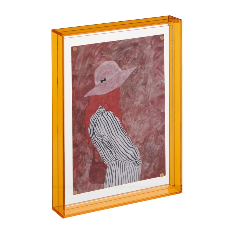 Acryl fotolijst groot - oranje - 15x20 cm