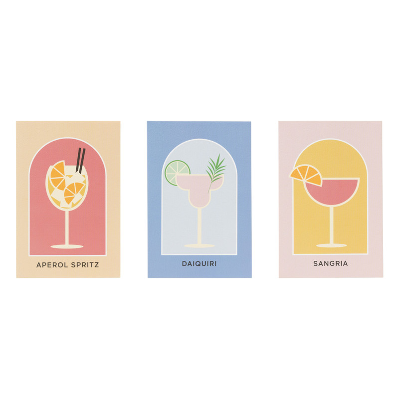 Posters drinks - set van 3 - 10x15 cm