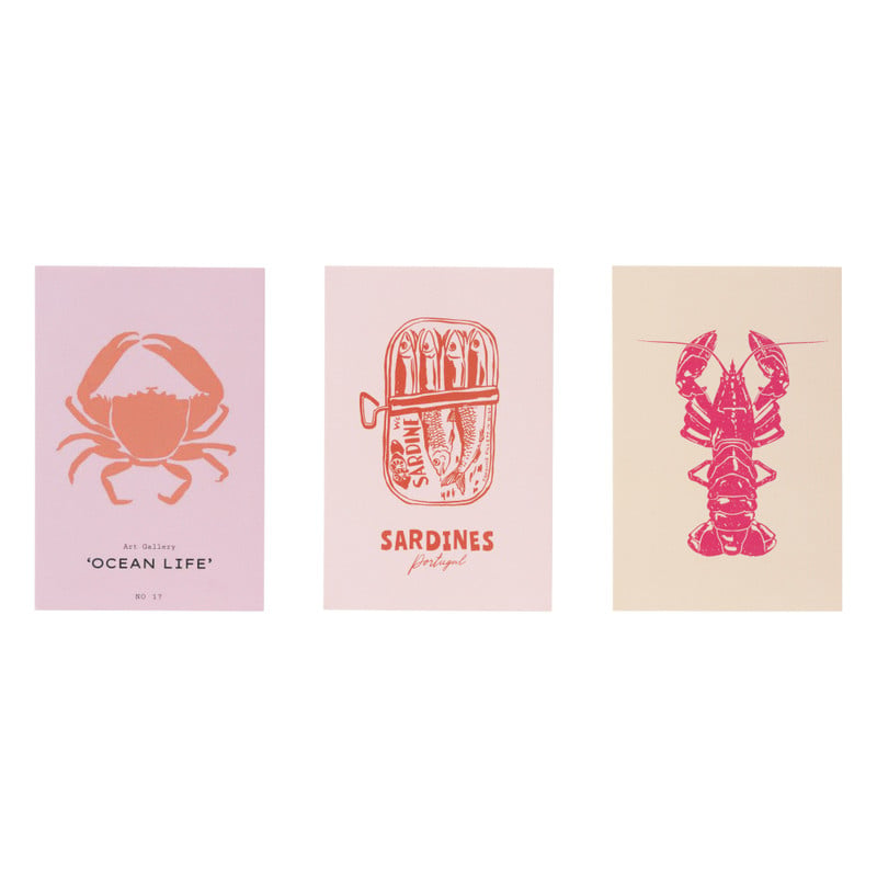 Posters sea - set van 3 - 10x15 cm