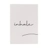 Poster inhale - beige/zwart - 21x30 cm