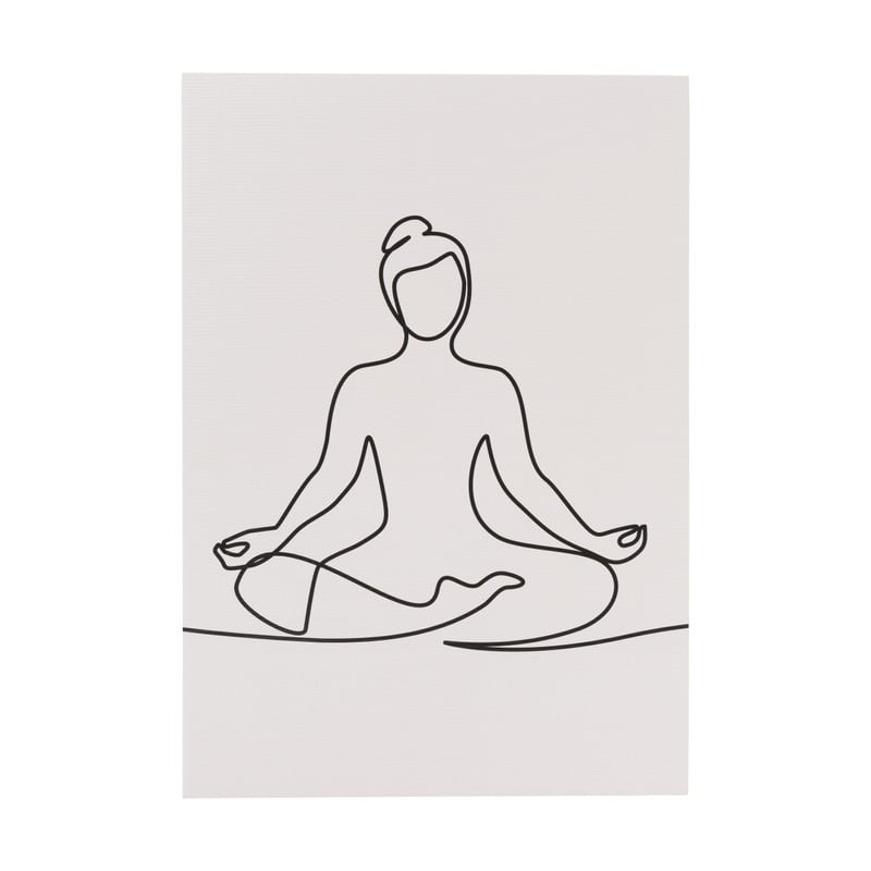 Poster mediteren - beige/zwart - 21x30 cm