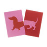 Poster teckel - roze/rood - 21x30 cm