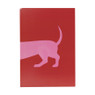 Poster teckel - rood/roze - 21x30 cm