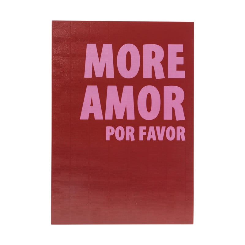 Poster more amor por favor - rood/roze - 21x30 cm