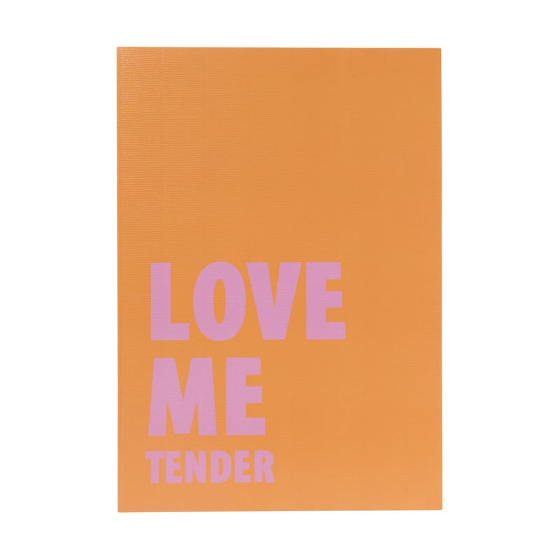 Poster love me tender - oranje/roze - 21x30 cm