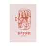 Poster sardientjes - roze/rood - 21x30 cm