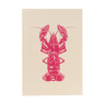 Poster kreeft - beige/roze - 21x30 cm