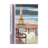 Poster Parijs - multikleur - 21x30 cm