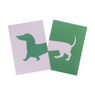 Poster teckel - roze/groen - 21x30 cm