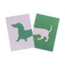 Poster teckel - groen/roze - 21x30 cm