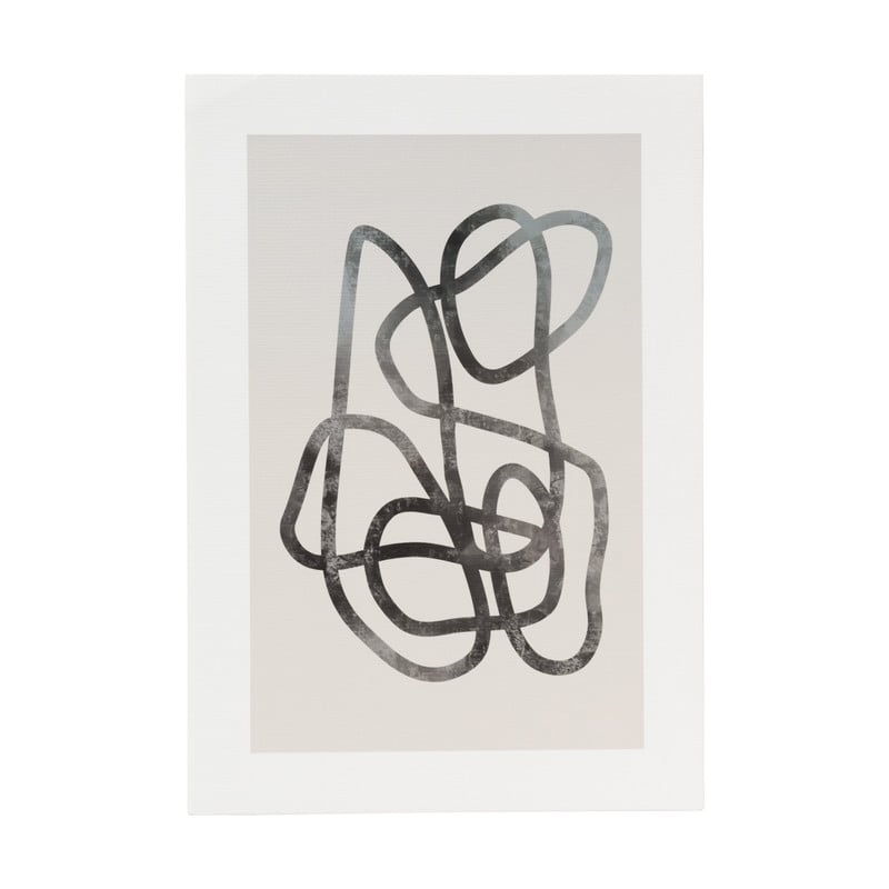 Poster abstract 1 - beige/zwart - 21x30 cm