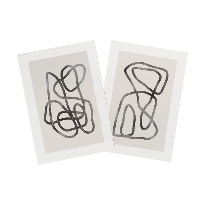 Poster abstract 1 - beige/zwart - 21x30 cm