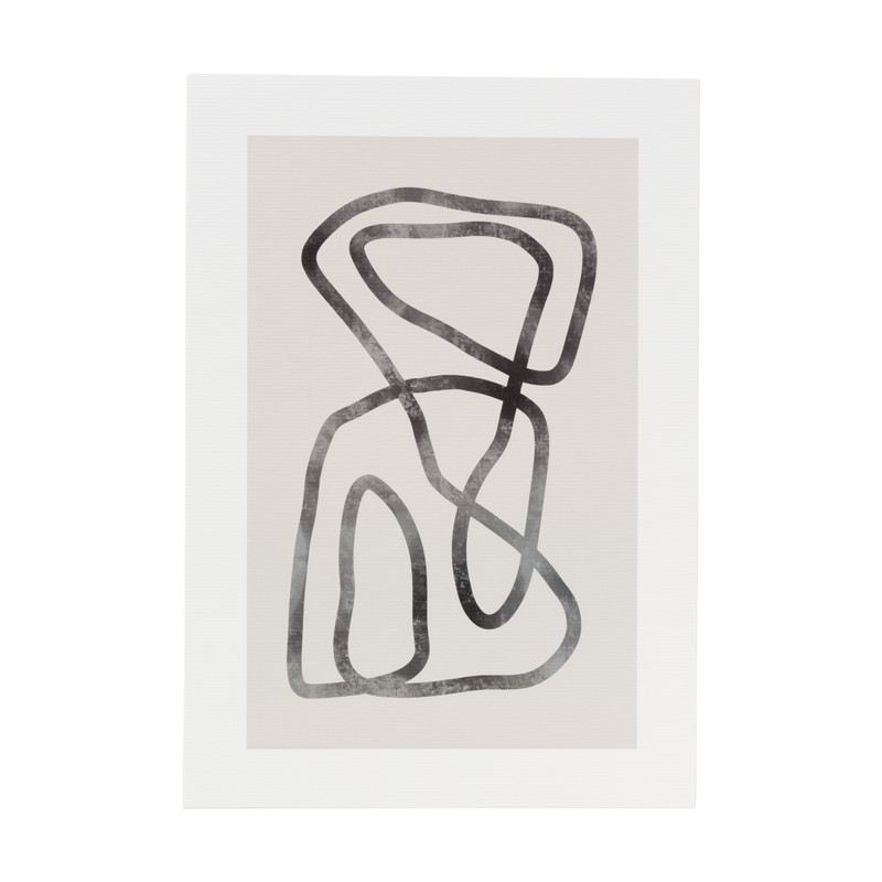 Poster abstract 2 - beige/zwart - 21x30 cm