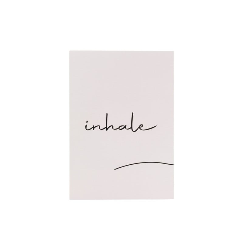 Poster inhale - beige/zwart - 13x18 cm