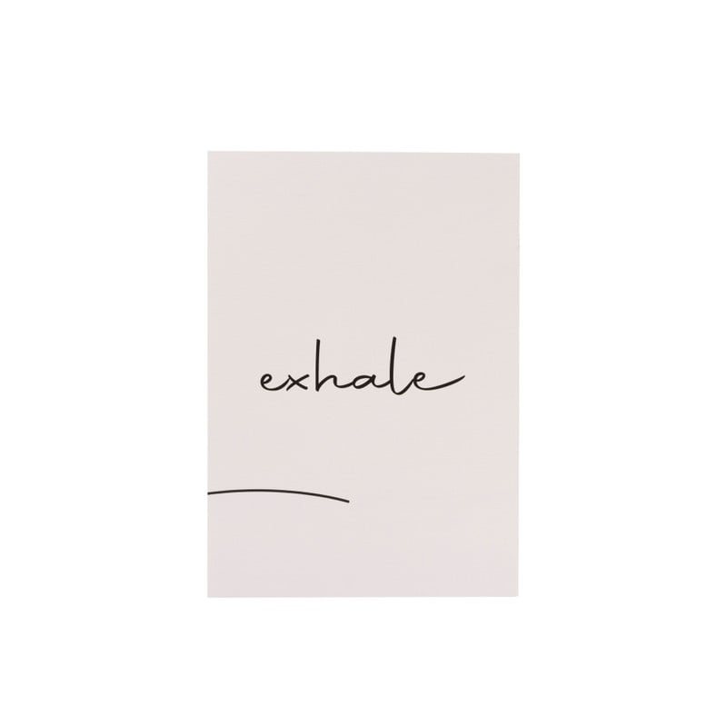 Poster exhale - beige/zwart - 13x18 cm