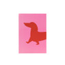 Poster teckel - roze/rood - 13x18 cm