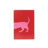 Poster teckel - rood/roze - 13x18 cm