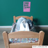 Poster come back to bed - roze/groen - 13x18 cm