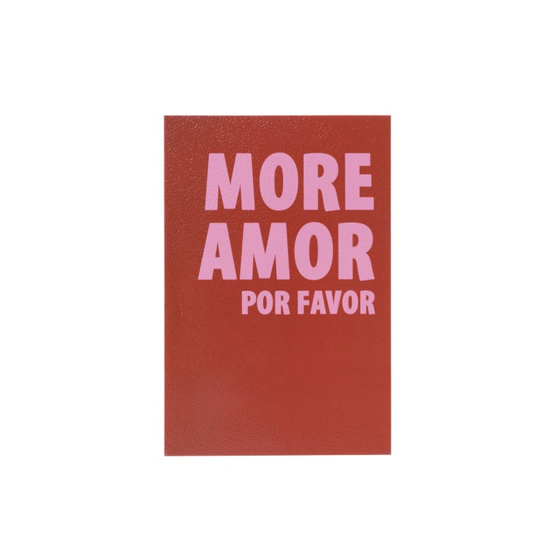 Poster more amor por favor - rood/roze - 13x18 cm