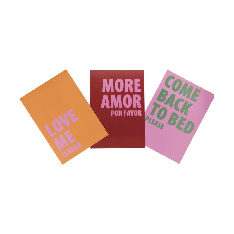 Poster more amor por favor - rood/roze - 13x18 cm