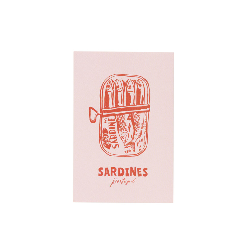 Poster sardientjes - roze/rood - 13x18 cm