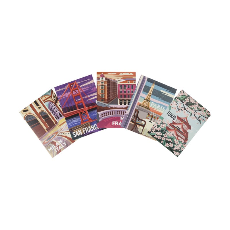 Poster Milaan - multikleur - 13x18 cm