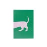 Poster teckel - roze/groen - 13x18 cm