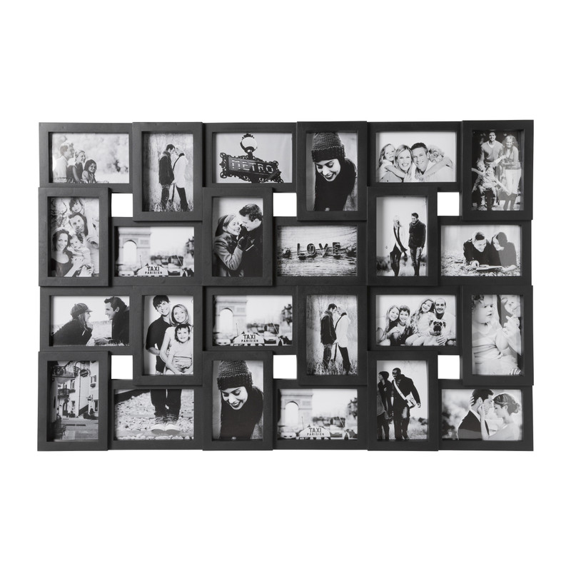 Collagelijst voor 24 foto’s - zwart- 86x57cm