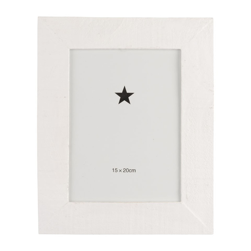 Fotolijst ruw hout - 15x20 cm - wit