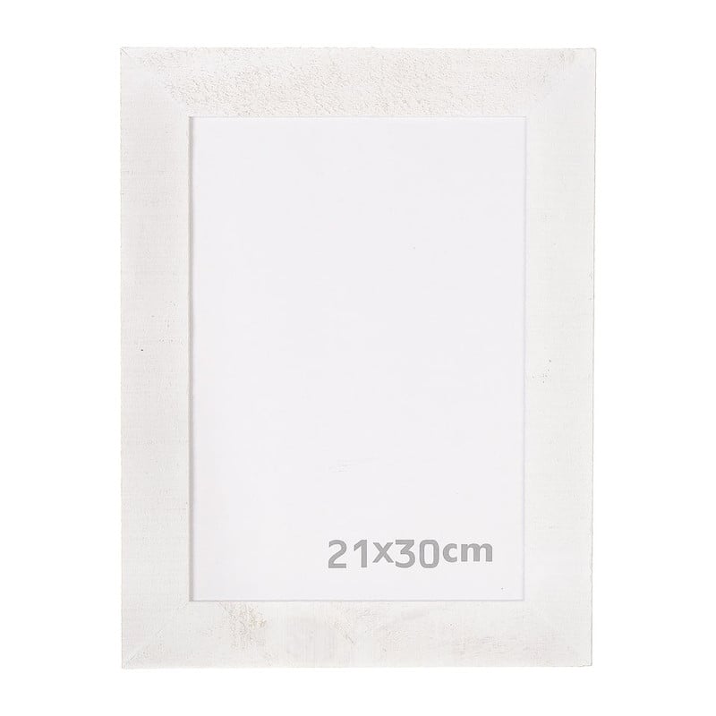 Fotolijst ruw hout - 21x30 cm - wit