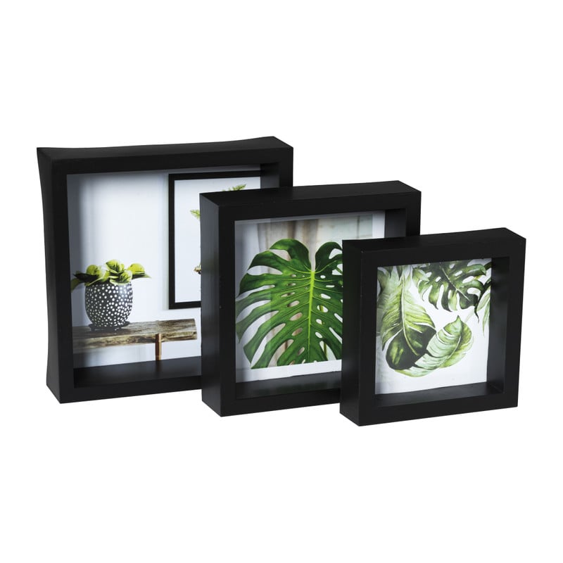 Fotolijst - zwart - set van 3