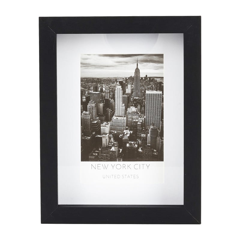 Fotolijst 3D met passe partout - zwart - 10x15 cm
