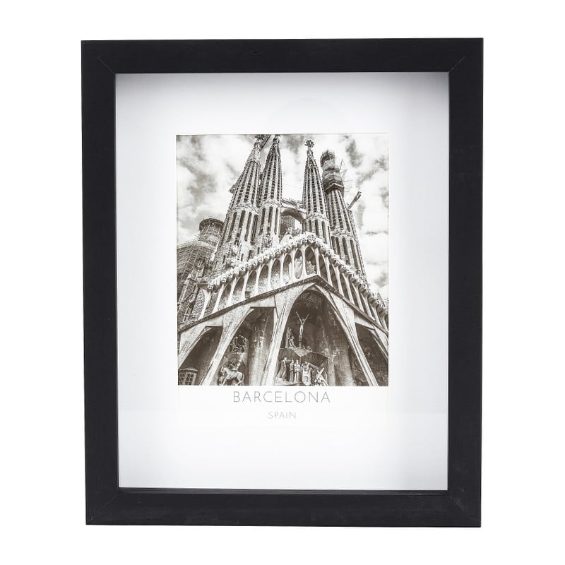 Fotolijst 3D met passe partout - zwart - 13x18 cm