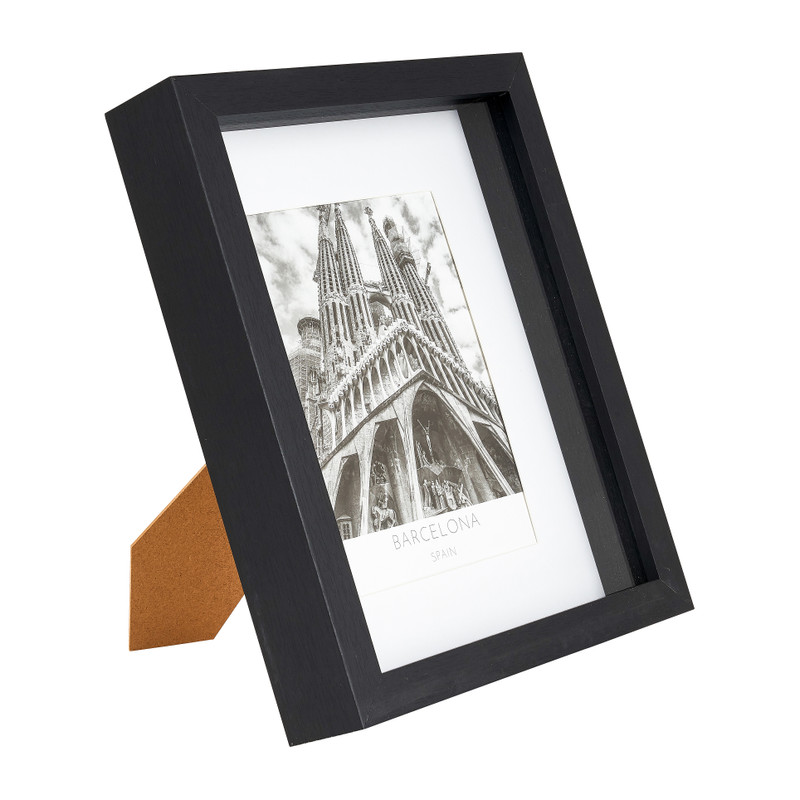 Fotolijst 3D met passe partout - zwart - 13x18 cm