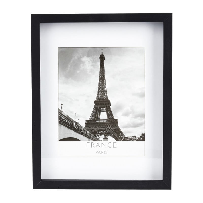 Fotolijst 3D met passe partout - zwart - 20x25 cm