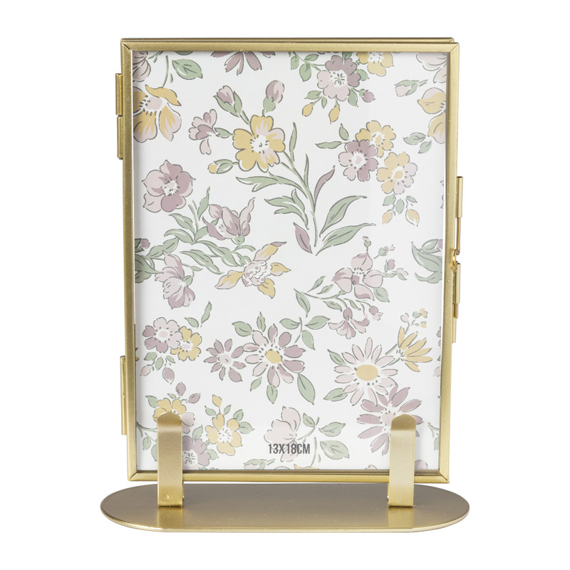 Fotolijst Millefleurs - glas/metaal - 15x6x19 cm