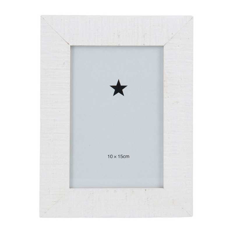 Fotolijst ruw hout - wit - 10x15 cm