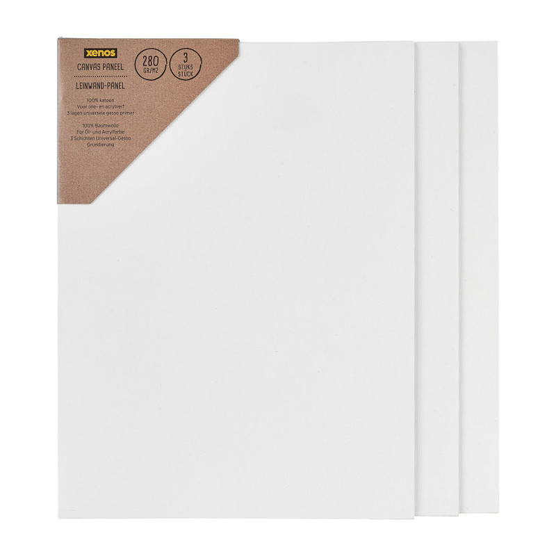 Canvas paneel 280 gr/m2 - 18x24 cm - set van 3