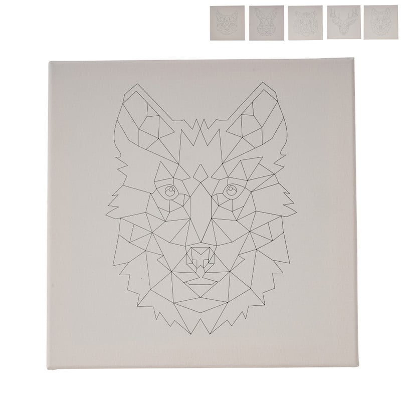 Schildersdoek 3D dieren - diverse varianten - 30x30 cm 