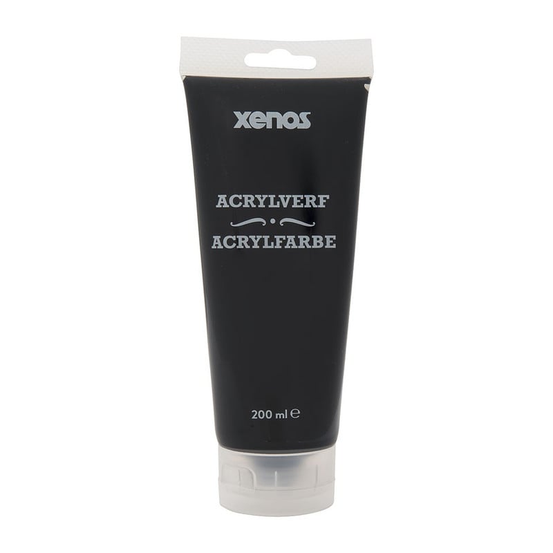 Acrylverf tube - zwart - 200 ml