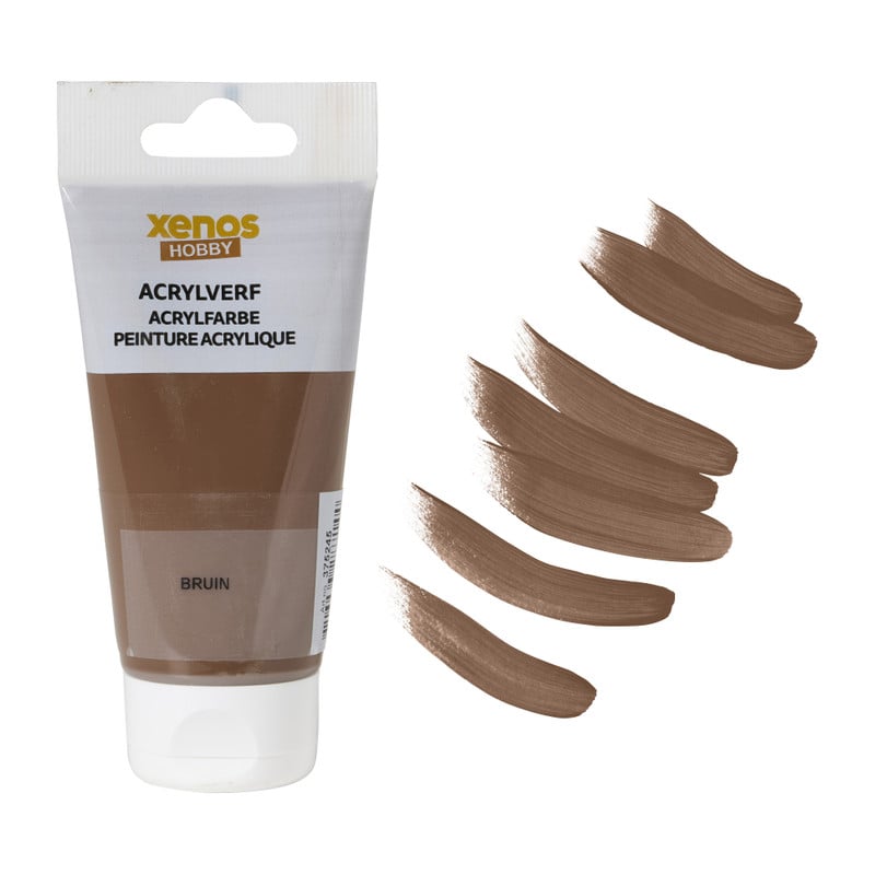 Xenos acrylverf - bruin - 75 ml