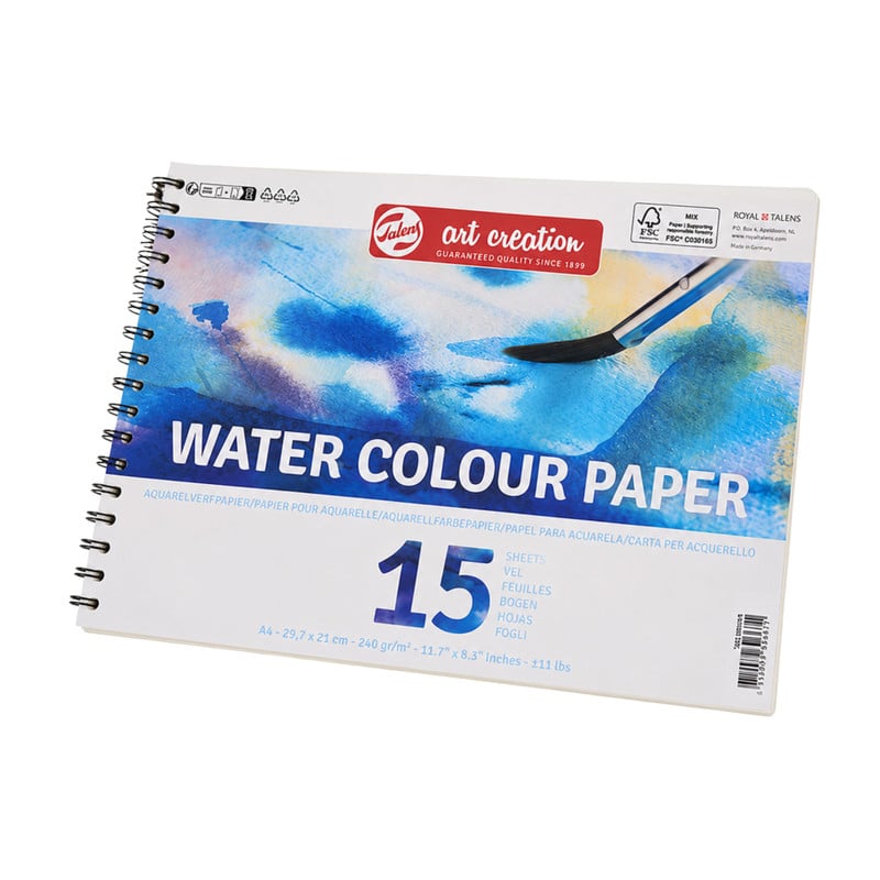 Talens aquarelverf papier - A4 - set van 15 