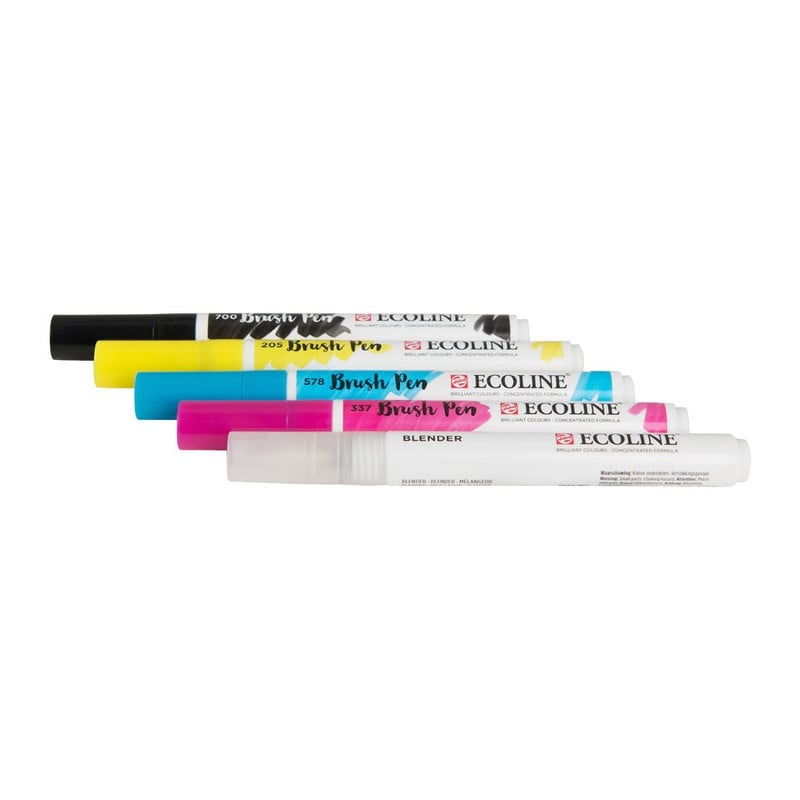 Ecoline brushpen - primary - set van 5