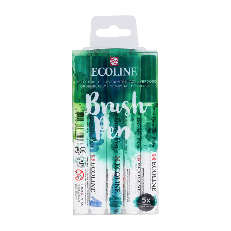 Ecoline brushpen - groen - set van 5